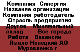 Компания «Синергия › Название организации ­ Компания-работодатель › Отрасль предприятия ­ Другое › Минимальный оклад ­ 1 - Все города Работа » Вакансии   . Ямало-Ненецкий АО,Муравленко г.